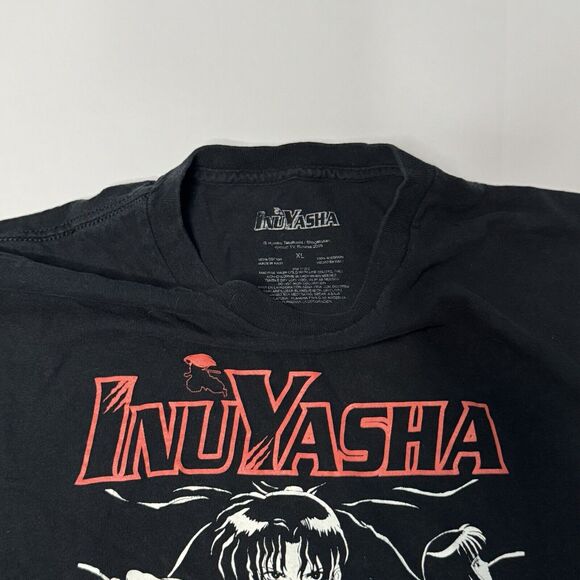 Inuyasha Mens Anime T-Shirt Black Short‎ Sleeve Manga Crew Neck Top Size XL - Picture 4 of 6